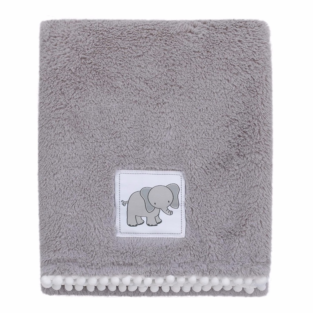 Little Love: Double Sided Plush Blanket w/Pom Pom
